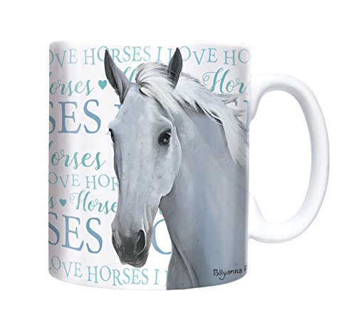 Otter House Ich Liebe Pferde - Schimmel - I Love Horses - Mug - Kaffeebecher von Otter House