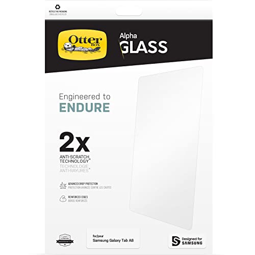 OtterBox Alpha Glas-Displayschutzfolie für Samsung Galaxy Tab A8, transparent (GEN 2) von OtterBox