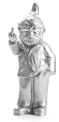 Ottmar Hörl – Gartenzwerg mit Stinkefinger Ottmar Hörl Silberfarben von Ottmar Hörl