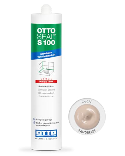 OTTOSEAL S 100 Premium-Sanitär-Silikon 300ml C6672 sandbeige – Sicher gegen Schimmel & Ideal für Bad, Küche & Wohnbereich – Hervorragend Glätt- & Modellierbar OTTOSEAL S 100 Premium-Sanitär-Silikon 300ml C6672 sandbeige – Sicher gegen Schimmel & Ideal für Bad, Küche & Wohnbereich – Hervorragend Glätt- & Modellierbar von OTTOSEAL