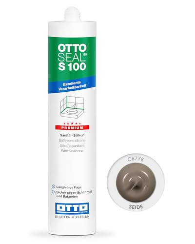 OTTOSEAL S 100 Premium-Sanitär-Silikon 300ml C6778 seide – Sicher gegen Schimmel & Ideal für Bad, Küche & Wohnbereich – Hervorragend Glätt- & Modellierbar OTTOSEAL S 100 Premium-Sanitär-Silikon 300ml C6778 seide – Sicher gegen Schimmel & Ideal für Bad, Küche & Wohnbereich – Hervorragend Glätt- & Modellierbar von OTTOSEAL