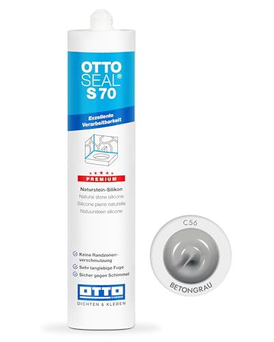 OTTOSEAL S 70 Premium-Naturstein-Silikon 310ml C56 betongrau - Keine Randzonenverschmutzung - Sicher gegen Schimmel & ideal für Bad, Küche & Wohnbereich OTTOSEAL S 70 Premium-Naturstein-Silikon 310ml C56 betongrau - Keine Randzonenverschmutzung - Sicher gegen Schimmel & ideal für Bad, Küche & Wohnbereich von OTTOSEAL