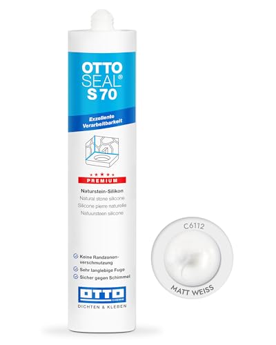 OTTOSEAL S 70 Premium-Naturstein-Silikon 310ml C6112 matt weiss - Keine Randzonenverschmutzung - Sicher gegen Schimmel & ideal für Bad, Küche & Wohnbereich OTTOSEAL S 70 Premium-Naturstein-Silikon 310ml C6112 matt weiss - Keine Randzonenverschmutzung - Sicher gegen Schimmel & ideal für Bad, Küche & Wohnbereich von OTTOSEAL