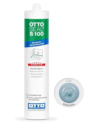 OTTOSEAL S 100 Premium-Sanitär-Silikon 300ml C25 bermuda – Sicher gegen Schimmel & Ideal für Bad, Küche & Wohnbereich – Hervorragend Glätt- & Modellierbar OTTOSEAL S 100 Premium-Sanitär-Silikon 300ml C25 bermuda – Sicher gegen Schimmel & Ideal für Bad, Küche & Wohnbereich – Hervorragend Glätt- & Modellierbar von OTTOSEAL