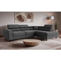 OTTO home Ecksofa "AADEN Schlafsofa mit verstellbaren Kopfstützen, B/T/H: 254/199/90 cm" mit Bettfunktion und Bettkasten, Ottomane rechts/links bestellbar von Otto Home