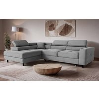 OTTO home Ecksofa "AADEN Schlafsofa mit verstellbaren Kopfstützen, B/T/H: 254/199/90 cm" mit Bettfunktion und Bettkasten, Ottomane rechts/links bestellbar von Otto Home