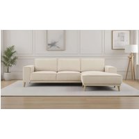 OTTO home Ecksofa "Oland Skandi, weicher Chenille-Stoff" L-Form, 280 cm, Wellenunterfederung, Skandi-Design, Massivholzfüße von Otto Home
