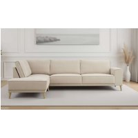 OTTO home Ecksofa "Oland Skandi, weicher Chenille-Stoff" L-Form, 289 cm, Wellenunterfederung, Skandi-Design, Massivholzfüße von Otto Home