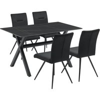 OTTO home Essgruppe "Arye" Set, 140 cm Esstisch + 4 Stühle, 5 Stk. tlg. Samt- oder Strukturstoffbezug, Metallgestell, Tischplatte Sinterstein OTTO home Essgruppe "Arye" Set, 140 cm Esstisch + 4 Stühle, 5 Stk. tlg. Samt- oder Strukturstoffbezug, Metallgestell, Tischplatte Sinterstein von Otto Home