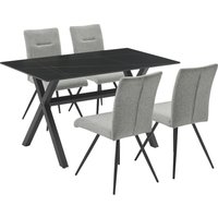 OTTO home Essgruppe "Arye" Set, 140 cm Esstisch + 4 Stühle, 5 Stk. tlg. Samt- oder Strukturstoffbezug, Metallgestell, Tischplatte Sinterstein OTTO home Essgruppe "Arye" Set, 140 cm Esstisch + 4 Stühle, 5 Stk. tlg. Samt- oder Strukturstoffbezug, Metallgestell, Tischplatte Sinterstein von Otto Home