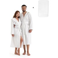 OTTO home Unisex-Bademantel "Fenya, 330 g/m², ideal für Sauna & Spa, Hotelbademantel, Morgenmantel", (1 St.), Reißverschlusstaschen, weich mit GRATIS-Zugabe: 1x Duschtuch 70x140 cm von Otto Home
