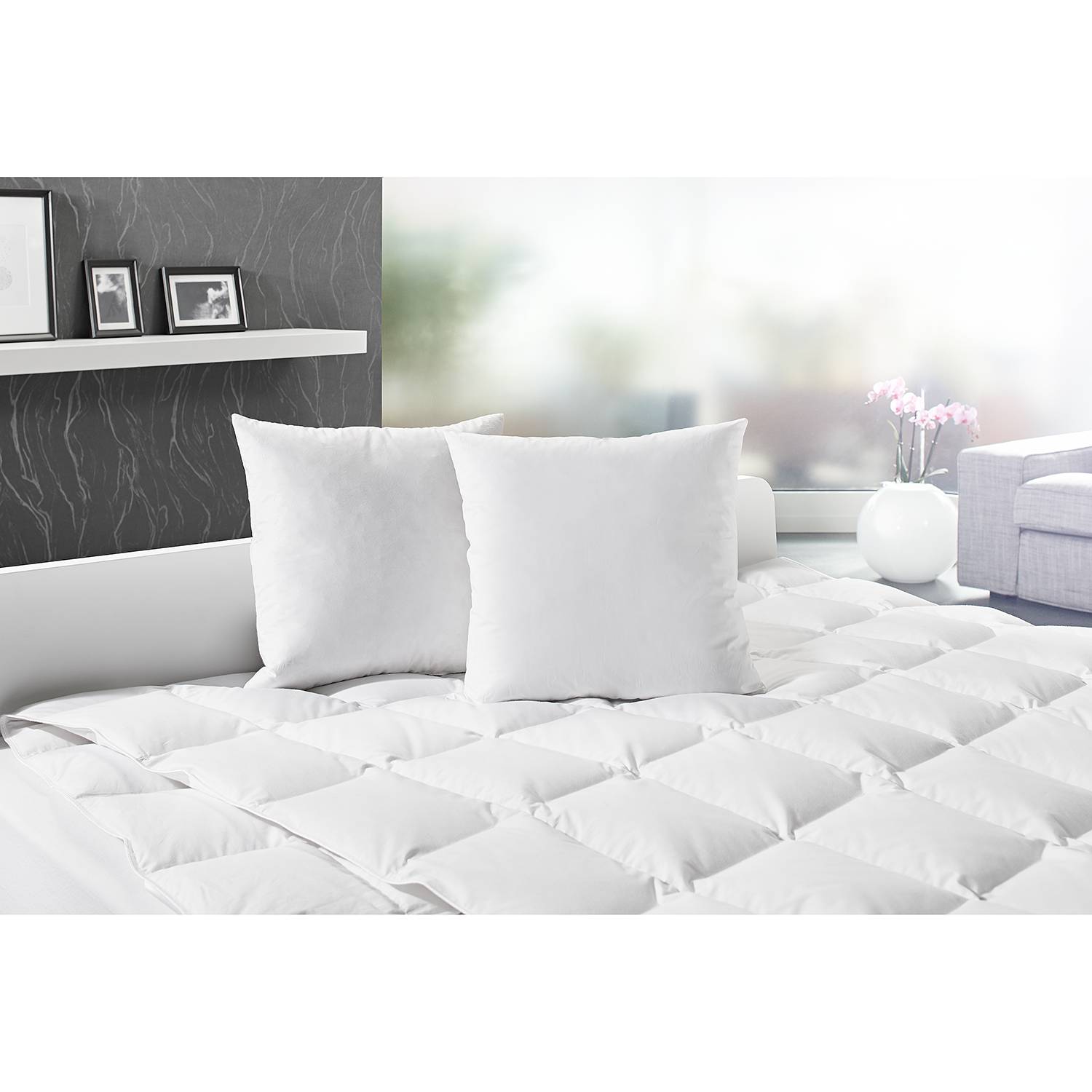 home24 Kissenfüllung Nox 2er Set Weiß 40 x 40 cm Kissenhülle: 100 % Baumwolle Füllung: 50 % Federn, 50 % Faserkugeln 50% Federn, 50% Faserkugeln von home24