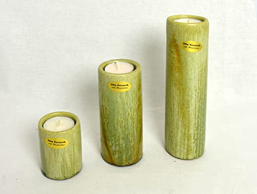 Leuchter mit Teelicht Keramik 14 cm grün Leuchter mit Teelicht Keramik 14 cm grün von Otto-Keramik
