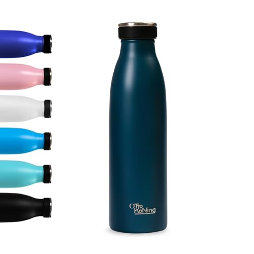 Edelstahl Trinkflasche 500ml - Otto Koning - Doppelwandige Vakuumisolierte Thermoskanne. Hält kalte Getränke 24 Stunden und heiße Getränke 12 Stunden. Auslaufsichere Thermosflasche BPA-frei von Otto Koning