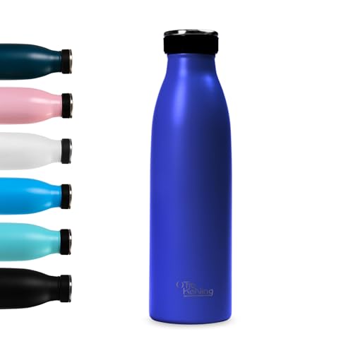 Edelstahl Trinkflasche 500ml - Otto Koning - Doppelwandige Vakuumisolierte Thermoskanne. Hält kalte Getränke 24 Stunden und heiße Getränke 12 Stunden. Auslaufsichere Thermosflasche BPA-frei von Otto Koning