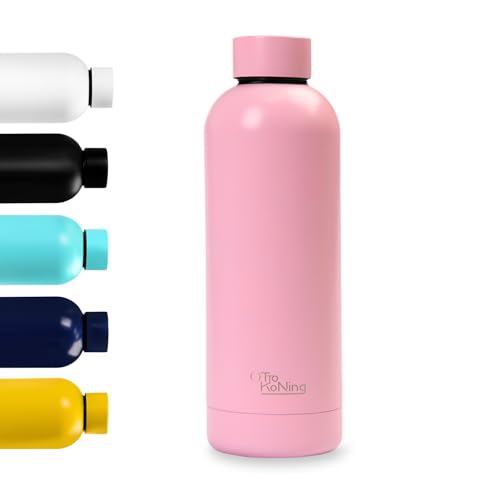 Edelstahl Trinkflasche 500ml - Otto Koning - Doppelwandige Vakuumisolierte Thermoskanne. Hält kalte Getränke 24 Stunden und heiße Getränke 12 Stunden. Auslaufsichere Thermosflasche BPA-frei von Otto Koning