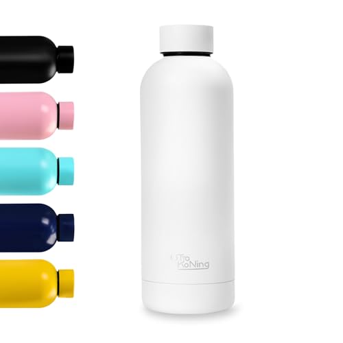 Edelstahl Trinkflasche 500ml - Otto Koning - Doppelwandige Vakuumisolierte Thermoskanne. Hält kalte Getränke 24 Stunden und heiße Getränke 12 Stunden. Auslaufsichere Thermosflasche BPA-frei von Otto Koning