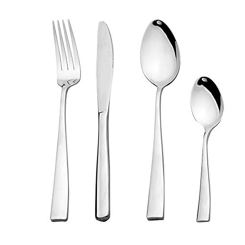 Otto Koning Leipzig, Besteck Set 8 Personen, Essbesteck Set 32 teilig, Besteck Edelstahl, Hochglanzpoliert, Dicke 3 mm. Modernem und Schlichtem Design von Otto Koning