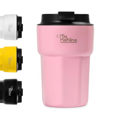 Thermobecher 350ml, kaffeebecher to go mit auslaufsicherem Deckel, wiederverwendbare Kaffeetassen für die Reise, Edelstahl-Kaffeetasse für heißes und kaltes Kaffeewasser und Tee von Otto Koning