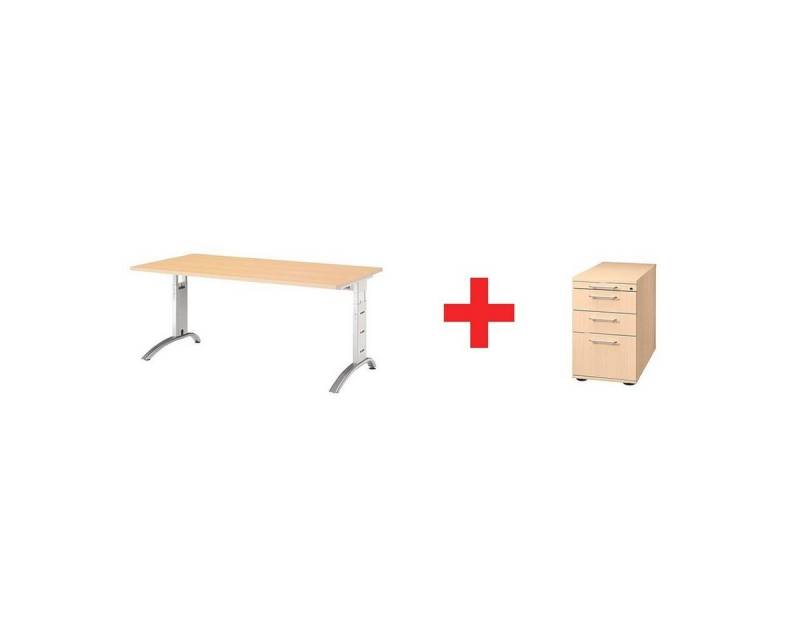 Otto Office Premium Schreibtisch Otto Office Line II (2-teilig), 160 cm, inkl. Rollcontainer von Otto Office Premium