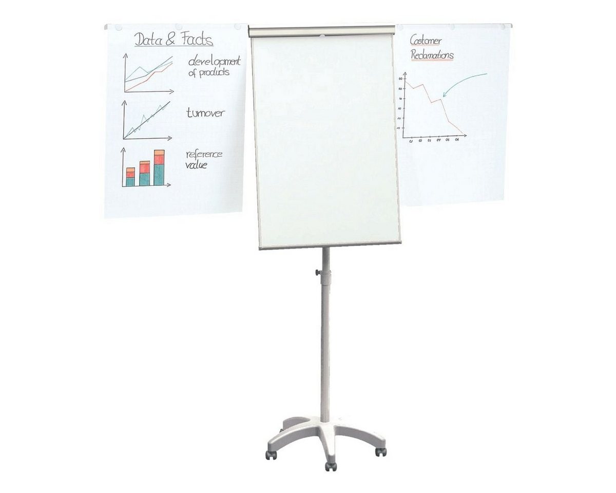 Otto Office Magnettafel Mobil, Flipchart mit Seitenarmen und 5-Rollen-Standfuß von Otto Office