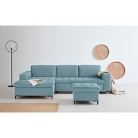OTTO products Ecksofa "Grazzo, zeitlos & elegant, moderne Sitzheftung, Breite 266cm, L-Form", hochwertige Stoffe aus recyceltem Material, Steppung im Sitzbereich von Otto Products