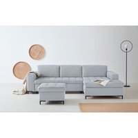 OTTO products Ecksofa "Grazzo, zeitlos & elegant, moderne Sitzheftung, Breite 266cm, L-Form", hochwertige Stoffe aus recyceltem Material, Steppung im Sitzbereich von Otto Products