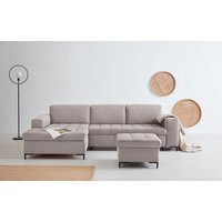 OTTO products Ecksofa "Grazzo, zeitlos & elegant, moderne Sitzheftung, Breite 266cm, L-Form", hochwertige Stoffe aus recyceltem Material, Steppung im Sitzbereich von Otto Products
