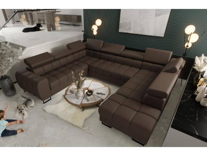 Friderik-EU Ecksofa ASPEN MAX I Ledersofa U-form Schlaffunktion zwei Bettkasten L-8 von Otto.de