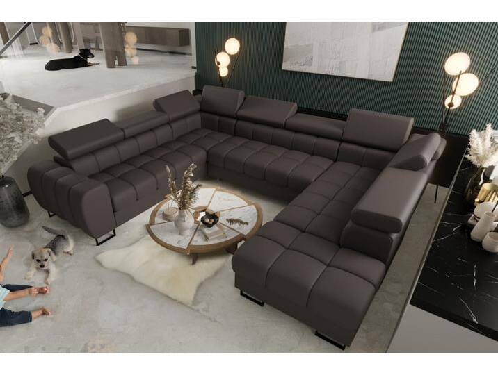 Friderik-EU Ecksofa ASPEN MAX I Ledersofa U-form Schlaffunktion zwei Bettkasten U-25 von Otto.de