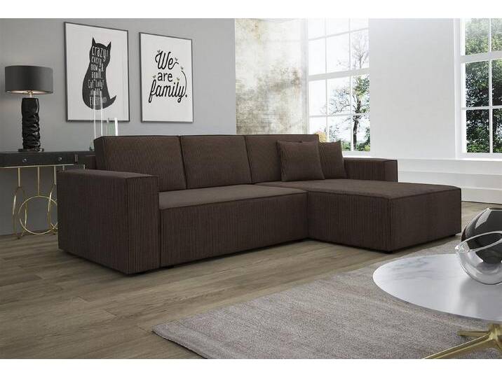 Fun Möbel Ecksofa Ecksofa Schlafsofa Sofa CONOR Stoff oder Kunstleder, inkl. Schlaffunktion und Bettkasten, Ottomane Links oder Rechts von Otto.de
