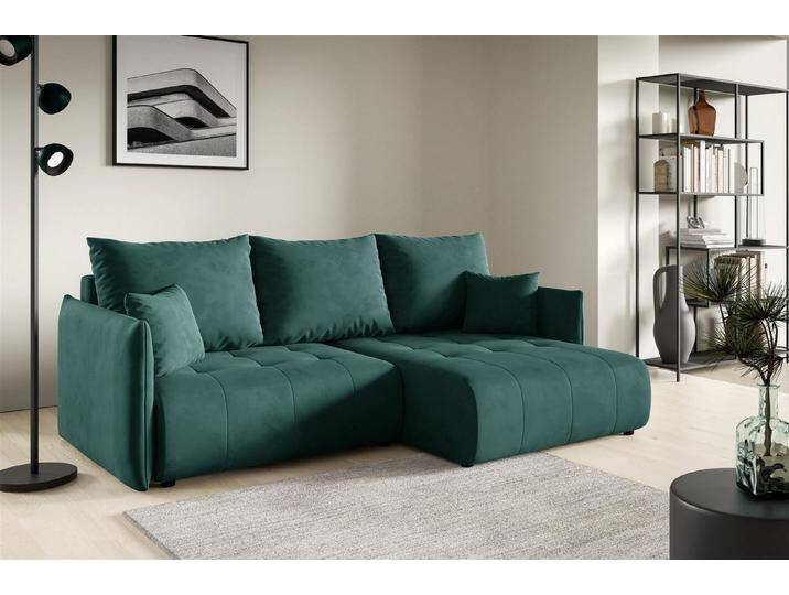 Fun Möbel Ecksofa Schlafsofa Sofa CANIO in Stoff Monolith, Ottomane Links oder Rechts, Bettkasten, Rundumbezug von Otto.de