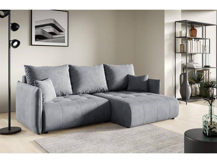 Fun Möbel Ecksofa Schlafsofa Sofa CANIO in Stoff Monolith, Ottomane Links oder Rechts, Bettkasten, Rundumbezug von Otto.de