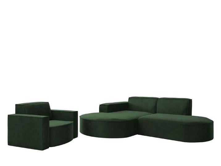 Fun Möbel Polstergarnitur Sofaset Designerecksofa PALMA XS plus Sessel in Stoff Opera Velvet, (Rundumbezug, Ottomane Links oder Rechts) von Otto.de