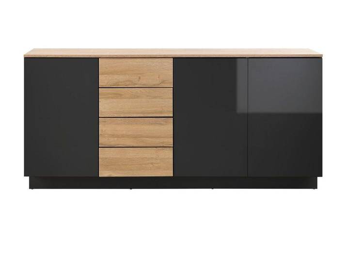 Furn.Design Sideboard Savanna (Kommode in schwarz Hochglanz mit Eiche, 181 x 85 cm), mit Push-to-Open-Funktion von Otto.de