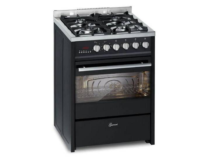GURARI Gas-Standherd 60 cm Schwarze Gasherd mit Elektrobackofen 60 L Range Coocker GCH E 610 BL Gas-Elektro-Standherd, Erdgas/Propangas, 4 Kw, WOK, mit 1-fach-Teleskopauszug, Easy-Clean-Emaille, Gas Elektro Standherd 60 cm Erdgas, Fl.Gas 4 Kw WOK, 60 L von Otto.de