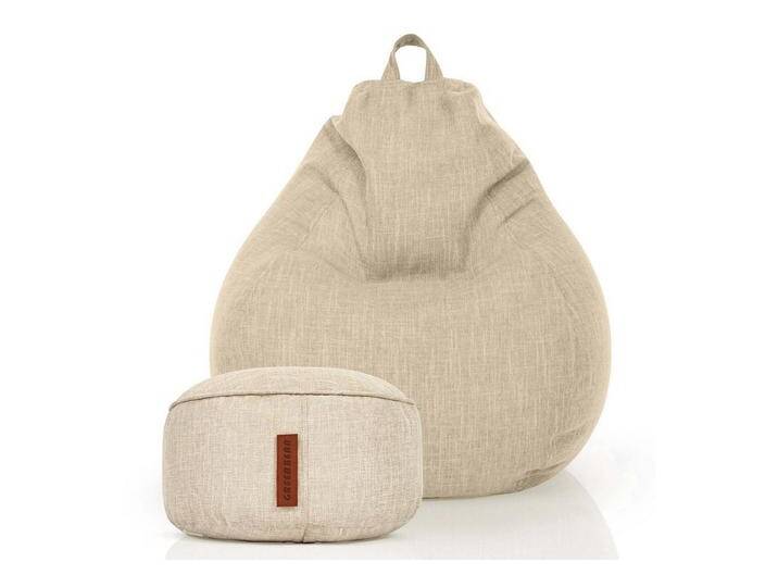Green Bean Sitzsack Home-Linen (2er Set Indoor Sitzsack (80 x 90 x 50 cm) + Sitzpouf (25 x 45 cm) mit EPS-Perlen Füllung -, Fußhocker Fußkissen Sitz-pouf Bodenkissen Liegekissen), Sitzkissen Lounge Chair Sitzhocker Relax-Sessel Bean Bag von Otto.de