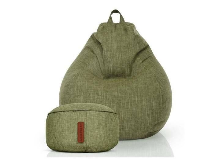 Green Bean Sitzsack Home-Linen (2er Set Indoor Sitzsack (80 x 90 x 50 cm) + Sitzpouf (25 x 45 cm) mit EPS-Perlen Füllung -, Fußhocker Fußkissen Sitz-pouf Bodenkissen Liegekissen), Sitzkissen Lounge Chair Sitzhocker Relax-Sessel Bean Bag von Otto.de