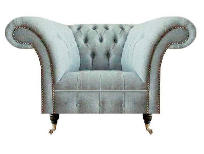 JVmoebel Chesterfield-Sessel Chesterfield Hellgrauer Sessel Moderne Wohnzimmer Polster Sitzmöbel (Sessel), Made in Europa von Otto.de