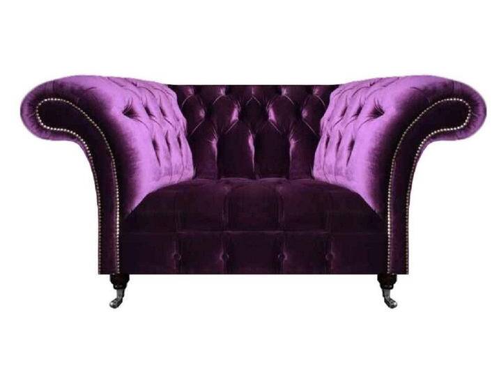 JVmoebel Chesterfield-Sessel Designer Lila Chesterfield Lehnsessel Wohnzimmer Polstersessel Möbel (Sessel), Made in Europa von Otto.de