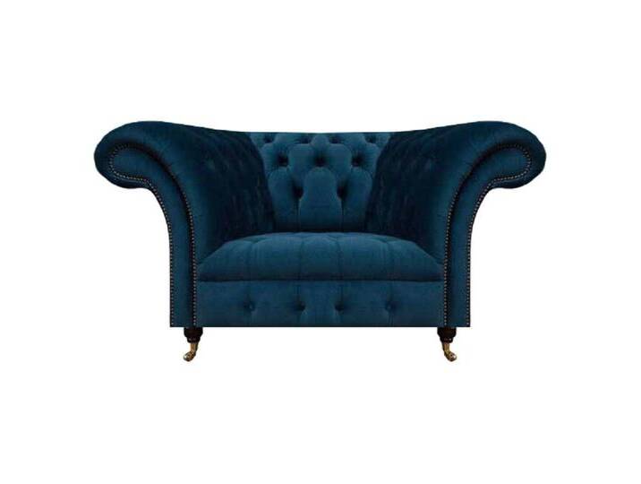 JVmoebel Chesterfield-Sessel Dunkelblauer Chesterfield Einsitzer Wohnzimmer Polster Designer Sessel (Sessel), Made in Europa von Otto.de
