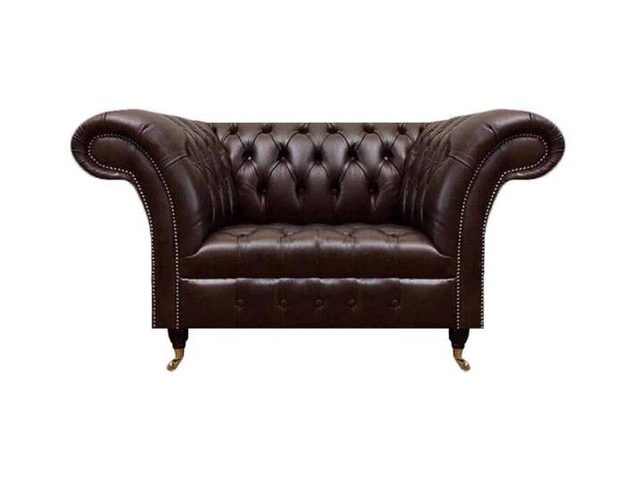 JVmoebel Chesterfield-Sessel Dunkelbrauner Chesterfield Ledersessel Wohnzimmer Kunstleder Einsitzer (Sessel), Made in Europa von Otto.de