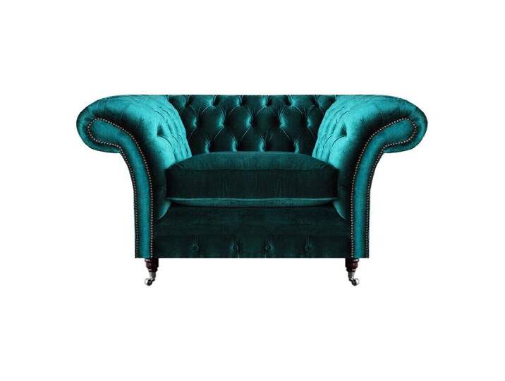 JVmoebel Chesterfield-Sessel Grüner Chesterfield Textilsessel Wohnzimmer Polster Einsitzer (Sessel), Made in Europa von Otto.de
