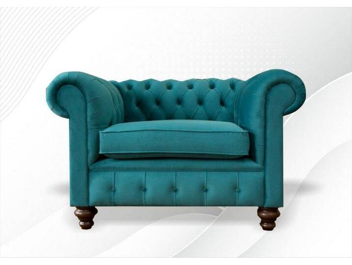 JVmoebel Chesterfield-Sessel Turkis Grüner Sessel Textil Wohnzimmer Einsitzer Sofa Couch Polster, Made in Europa von Otto.de