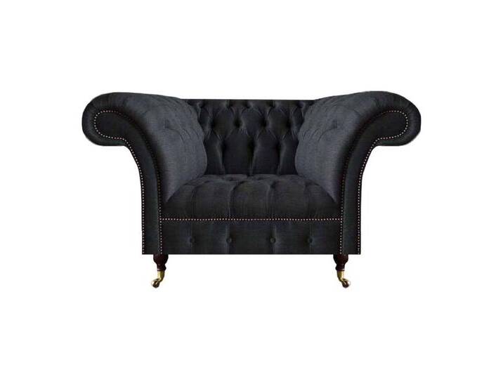 JVmoebel Chesterfield-Sessel Wohnzimmer Chesterfield Schwarzer Einsitzer Textilsessel Edler Sessel (Sessel), Made in Europa von Otto.de