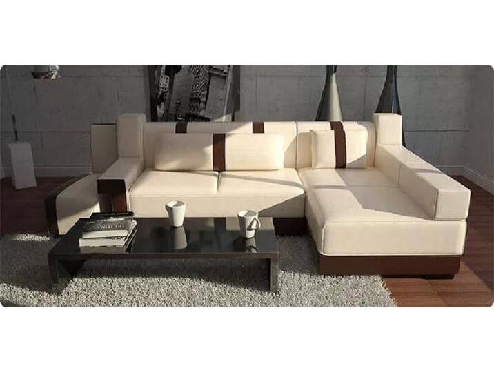 JVmoebel Ecksofa LEDERSOFA ECKSOFA MIT BETTFUNKTION + HOCKER SCHLAFSOFA LEDERECKCOUCH, 1 Teile, Made in Europa von Otto.de