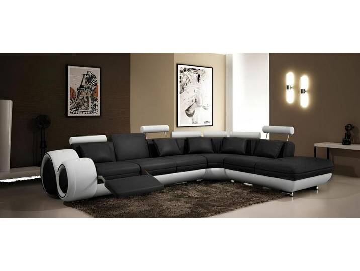 JVmoebel Ecksofa LEDERSOFA LEDERCOUCH mit USB GARNITUR SOFA WOHNLANDSCHAFT SCHWARZ/WEIß, Made in Europa JVmoebel Ecksofa LEDERSOFA LEDERCOUCH mit USB GARNITUR SOFA WOHNLANDSCHAFT SCHWARZ/WEIß, Made in Europa von Otto.de
