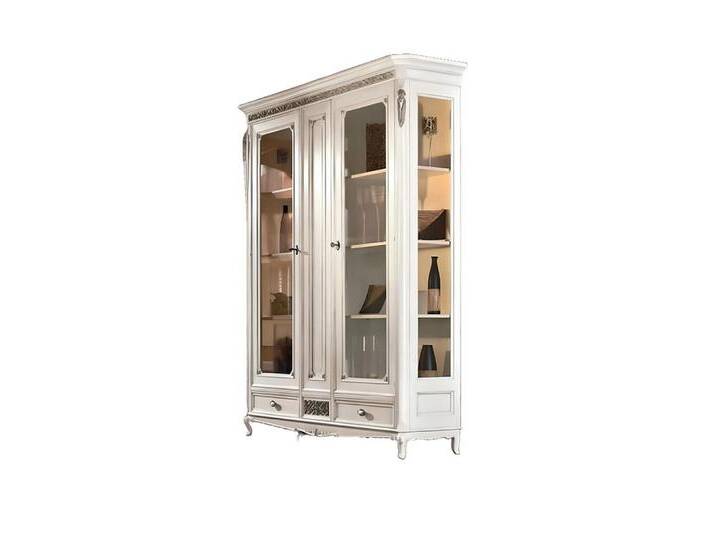 JVmoebel Glasvitrine Anrichte Italienische Möbel Sideboard Holz Vitrine Schrank Weiß Made in Europa von Otto.de