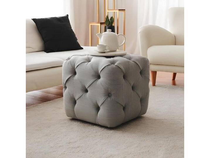 JVmoebel Hocker Würfelhocker Sitzhocker Hocker Puff Fußhocker Ottomane Stoff Grau Sitz (1 St., Hocker), Made in Europa von Otto.de
