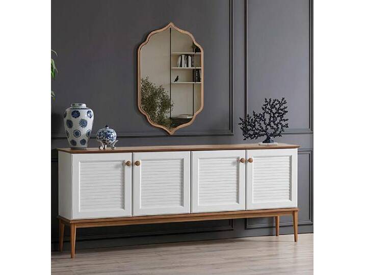 JVmoebel Kommode Kommode Designer Spiegel Massivholz Kommoden Schrank Kommodenschrank (2 St., Kommode + Spiegel), Made in Europa von Otto.de
